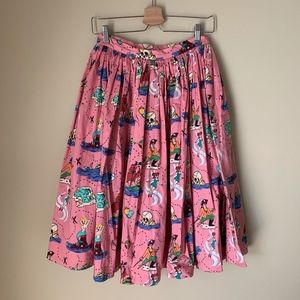 Pinup Girl Clothing Jenny Skirt Neverland Print
